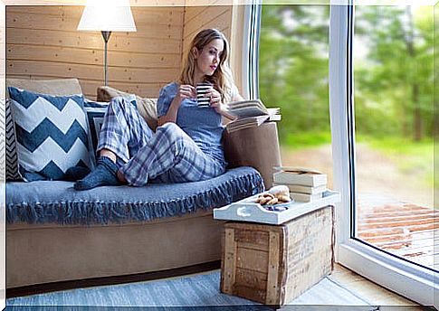 Woman drinking coffee