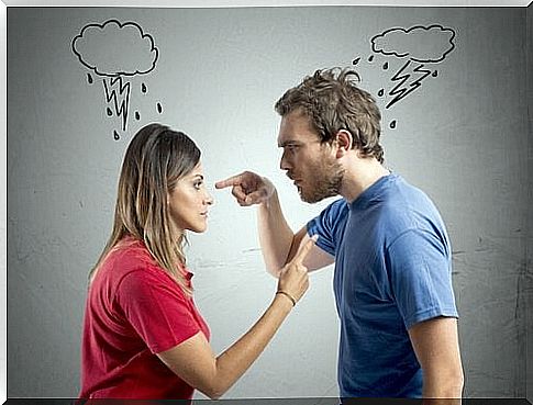 Couple arguing through verbal assaults