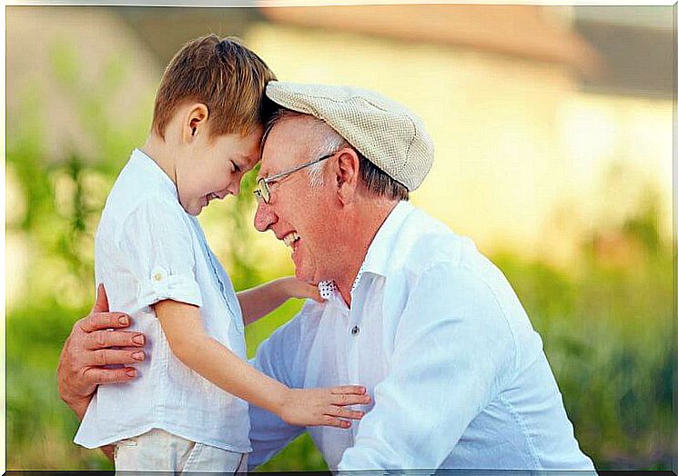 Grandson and grandfather