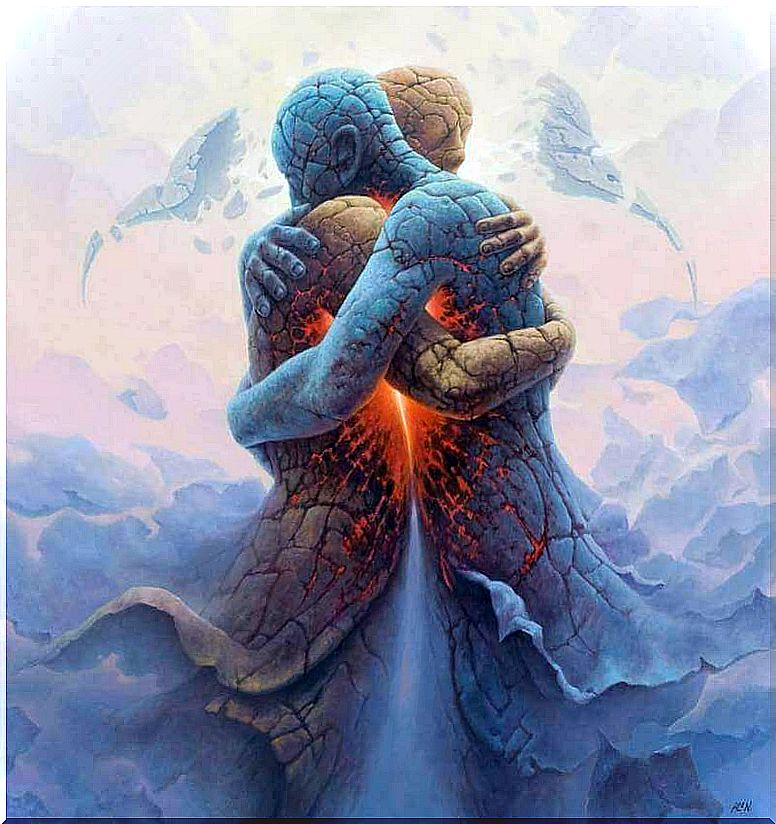 Two people hugging symbolizing kindness