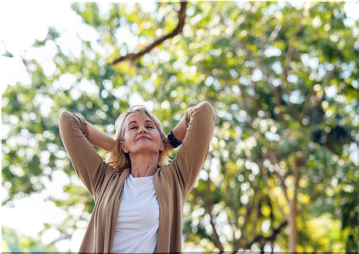 Senior woman in the field