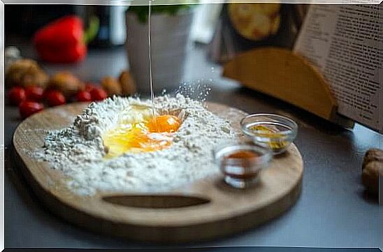 eggs on table in the kitchen