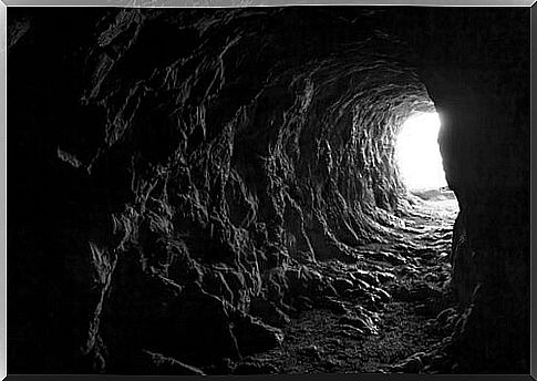 Cave with a light