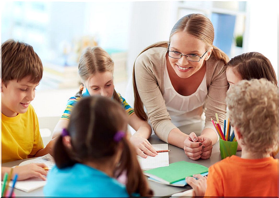 Students with teacher