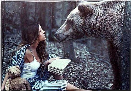 Woman with bear